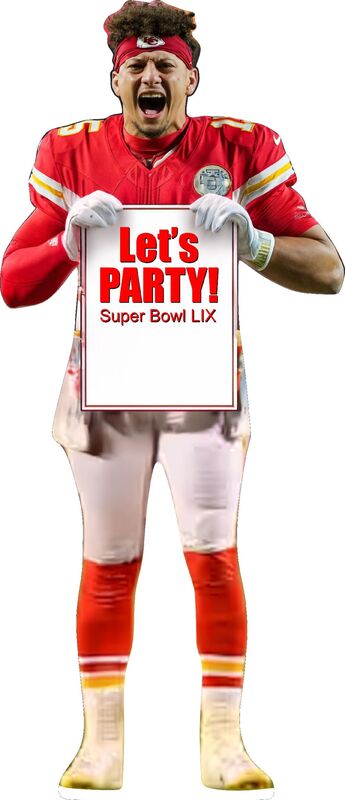 PATRICK MAHOMES PARTY SIGN 74" TALL CARDBOARD CUTOUT STANDEE - PARTY DECOR (Copy) (Copy)