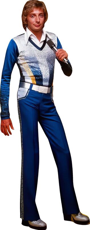BARRY MANILOW BLUE OUTFIT 72" TALL CARDBOARD CUTOUT STANDEE - PARTY DECOR (Copy) (Copy)