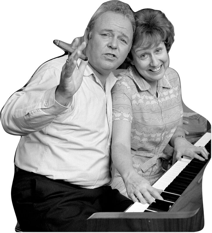 ARCHIE & EDIE BUNKER- 70'S -  THOSE WERE THE DAYS - 51" TALL CARDBOARD CUTOUT STANDEE - PARTY DECOR