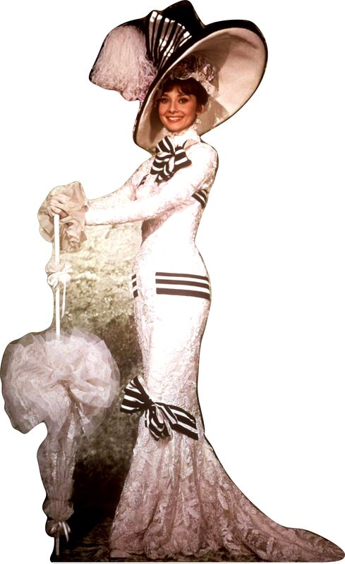 AUDRY HEPBURN - LACE AND PLUMES - 67" TALL CARDBOARD CUTOUT STANDEE - PARTY DECOR