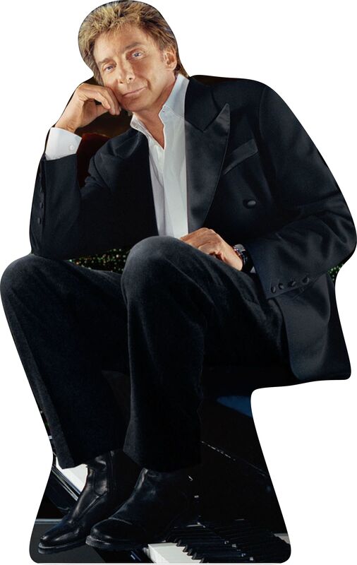 BARRY MANILOW - SITTING ON PIANO  68" TALL CARDBOARD CUTOUT STANDEE - PARTY DECOR