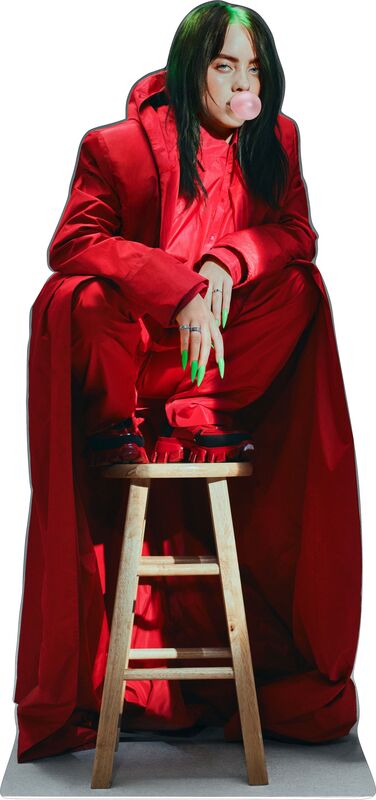 BILLIE EILISH -RED - 63" TALL- CARDBOARD CUTOUT STANDEE PARTY DECOR