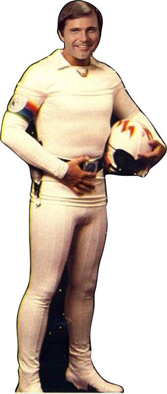 BUCK ROGERS - HELMET- GIL GERARD - 70's-80's-72" TALL CARDBOARD CUTOUT STANDEE - PARTY DECOR