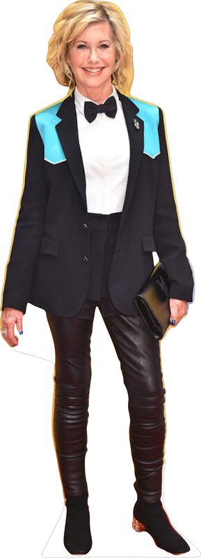OLIVIA NEWTON JOHN-BLACK BOOTS 66" TALL CARDBOARD CUTOUT STANDEE - PARTY DECOR