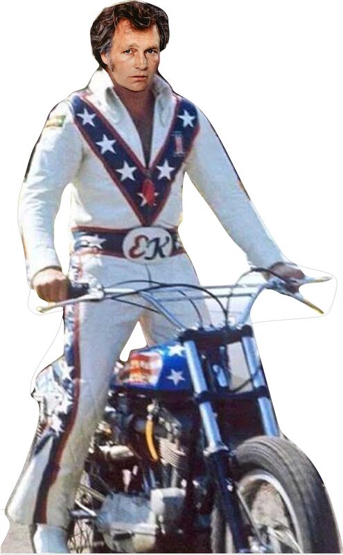EVEL KNIEVEL 74"TALL CARDBOARD CUTOUT STANDEE - PARTY DECOR
