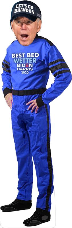 JOE BIDEN TRUMP LETS GO BRANDON Bedwetter 72" TALL CARDBOARD CUTOUT STANDEE - PARTY DECOR