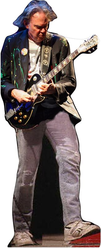 NEIL YOUNG GUITARIST  72" TALL CARDBOARD CUTOUT STANDEE - PARTY DECOR