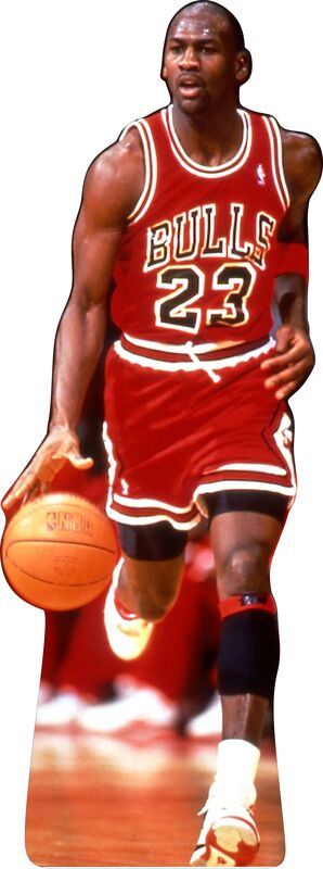 MICHAEL JORDAN  -Runs with Ball -78" TALL LIFE SIZE CARDBOARD CUTOUT STANDEE - PARTY DECOR