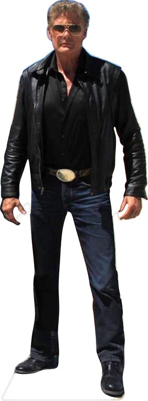 DAVID HASSELHOFF-KNIGHT RIDER 'MICHAEL KNIGHT"-  74" TALL CARDBOARD CUTOUT STANDEE - PARTY DECOR