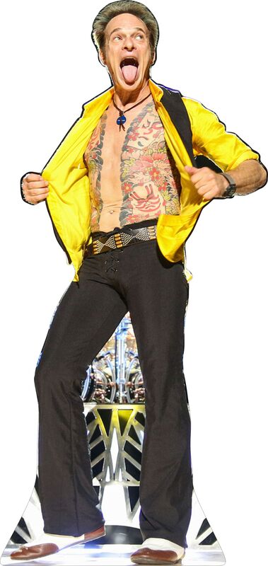 DAVID LEE ROTH - YELLOW SHIRT- 72" TALL CARDBOARD CUTOUT STANDEE - PARTY DECOR