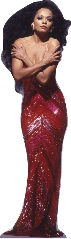 DIANA ROSS - RED SEQUINS - TALL- 65" CARDBOARD CUTOUT STANDEE PARTY DECOR