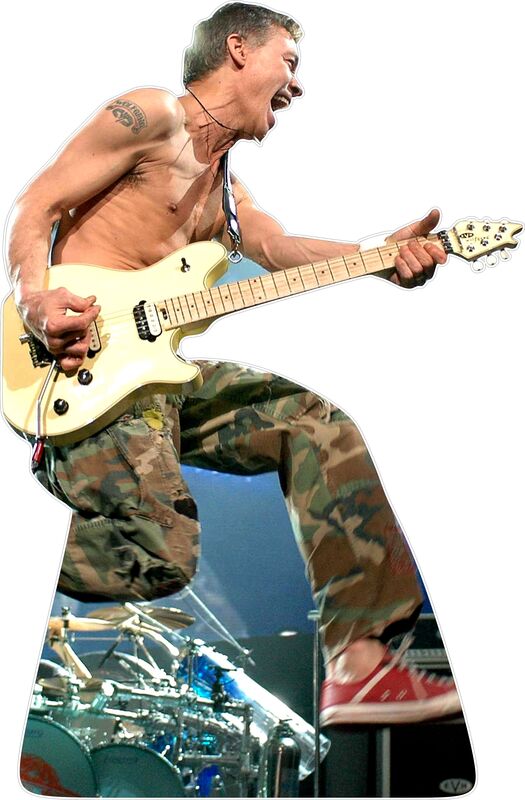 ED VAN HALEN - GUITAR JUMP - 70" TALL CARDBOARD CUTOUT STANDEE PARTY DECOR