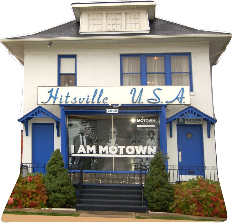 MOTOWN BLDG - HITSVILLE USA- 44" TALL CARDBOARD CUTOUT STANDEE - PARTY DECOR