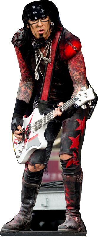 NIKKI SIXX - MOTLEY CRUE -70's,80's90's -73" TALL  LIFE SIZE CARDBOARD CUTOUT STANDEE PARTY DECOR