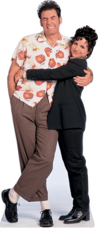 SEINFELD SHOW- KRAMER & ELAINE -74" TALL  LIFE SIZE CARDBOARD CUTOUT STANDEE PARTY DECOR