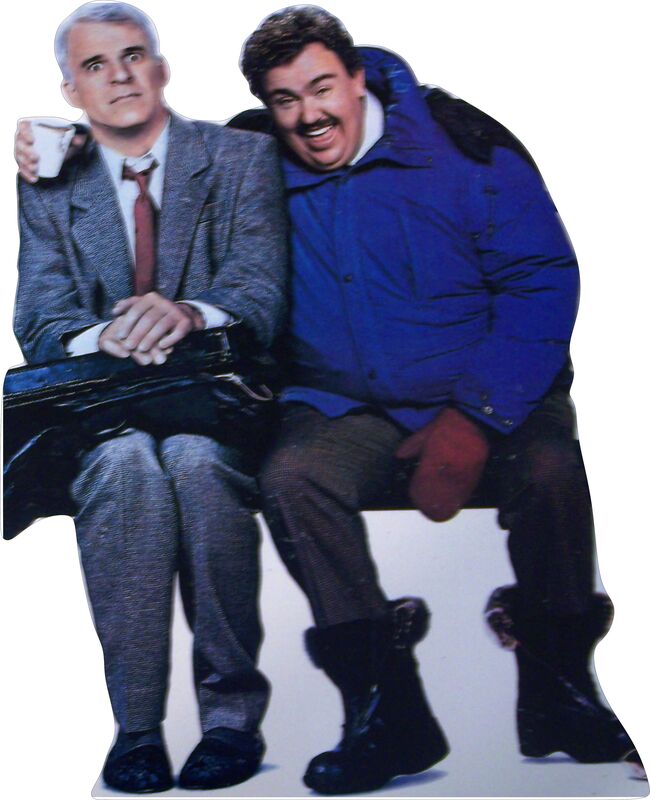 STEVE MARTIN -JOHN CANDY - TRAINS/PLANES/AUTOMOBILES- 57" TALL CARDBOARD CUTOUT STANDEE - PARTY DECOR